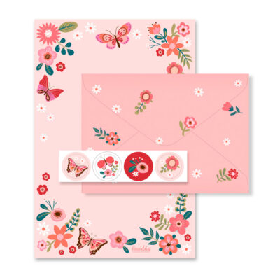 Alternative view of Papel de Carta Fina Ideia Borboletas 15,5x23cm – 4 unid. com envelopes e adesivos
