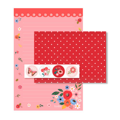 Alternative view of Papel de Carta Fina Ideia Buquê 15,5x23cm – 4 unid. com envelopes e adesivos