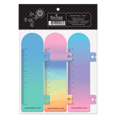 Alternative view of Marcadores de Página Fina Ideia Tie Dye 4x14,4cm kit com 3 unidades