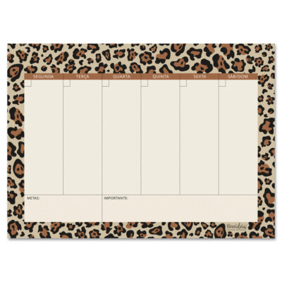 Bloco Semanal Fina Ideia Oncinha 20x27,5cm 52 folhas 90g/m²