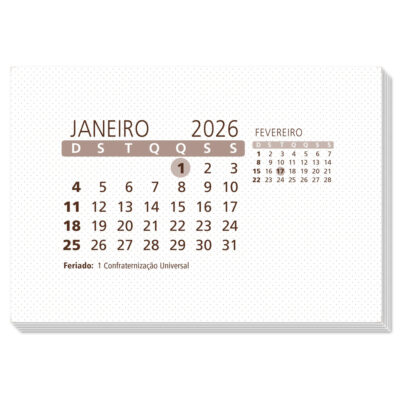 Refil Calendário de Mesa 2026 Neutro Fina Ideia 11x16cm