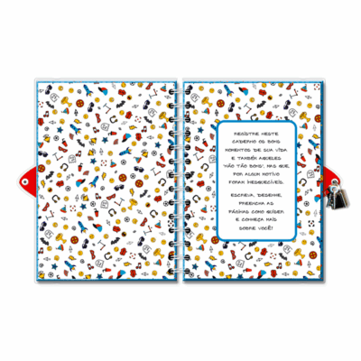 Alternative view of Diário com Chave Fina Ideia Papo de Menino 11,8x17,5cm 84 folhas capa protetora