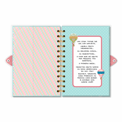 Alternative view of Diário com Chave Fina Ideia Nuvem e Balão 11,8x17,5cm 84 folhas capa protetora