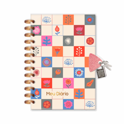 Diário com Chave Fina Ideia Quadrinhos 11,8x17,5cm 84 folhas capa protetora