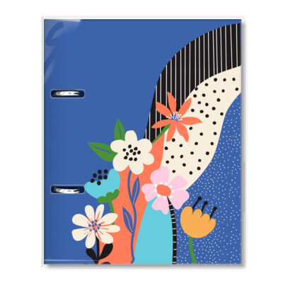 Caderno Argolado P A5 Fina Ideia Jardim das Cores 14,5x20,5cm 80 folhas pautadas capa protetora