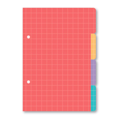 Refil Divisórias Coloridas Fina Ideia Caderno Argolado P 13,5x20,5cm 4 unidades