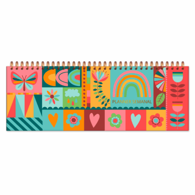 Planner Organizador Semanal Fina Ideia Arco-Íris 30×10,5cm 52 folhas capa dura