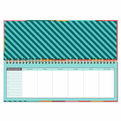 Alternative view of Planner Organizador Semanal Fina Ideia Arco-Íris 30×10,5cm 52 folhas capa dura