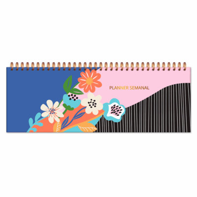 Planner Organizador Semanal Fina Ideia Jardim das Cores 30x10,5cm 52 folhas capa dura