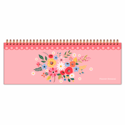 Planner Organizador Semanal Fina Ideia Buquê 30×10,5cm 52 folhas capa dura