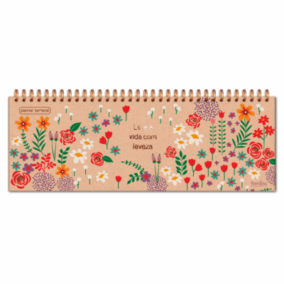 Planner Organizador Semanal Fina Ideia Campestre Kraft 30×10,5cm 52 folhas capa dura