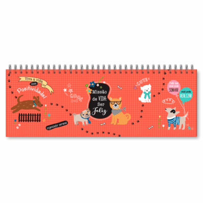 Planner Organizador Semanal Fina Ideia Cachorro Amigo 30x10,5cm 52 folhas capa dura