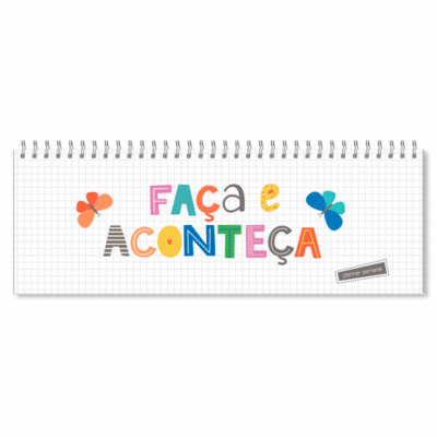 Planner Organizador Semanal Fina Ideia Frases Coloridas 30x10,5cm 52 folhas capa dura