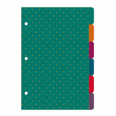 Refil Divisórias Kraft Coloridas Caderno Argolado Fina Ideia 17,5x23cm 12 unidades