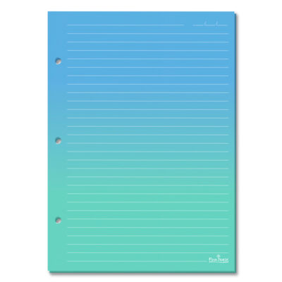 Refil Decorado Caderno Argolado Colegial Fina Ideia Degradê Verde 50 folhas 90g