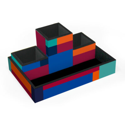 Organizador de Mesa Fina Ideia Croma com 4 peças em MDF