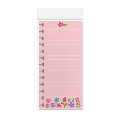 Bloquinho Folhas Removíveis Fina Ideia Pautas Floral 8x16,5cm 30 folhas 120g/m²