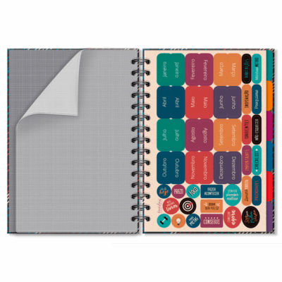 Alternative view of Planner Permanente M Fina Ideia Traços 13,4x20,5cm 105 folhas capa protetora