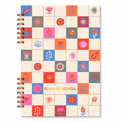 Planner Mensal Compacto Fina Ideia Quadrinhos 14,5x20,5cm 32 folhas capa dura