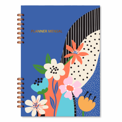Planner Mensal Compacto Fina Ideia Jardim das Cores 14,5x20,5cm 32 folhas capa dura