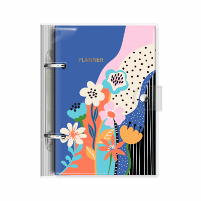 Planner P Jardim das Cores Fina Ideia 11,8x17,5cm 105 folhas capa plástica com botão