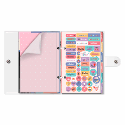 Alternative view of Planner P Jardim das Cores Fina Ideia 11,8x17,5cm 105 folhas capa plástica com botão