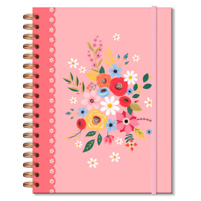 Caderno Colegial 1 Matéria Fina Ideia Buquê 17,3x23,5cm 80 folhas 90g/m² capa dura