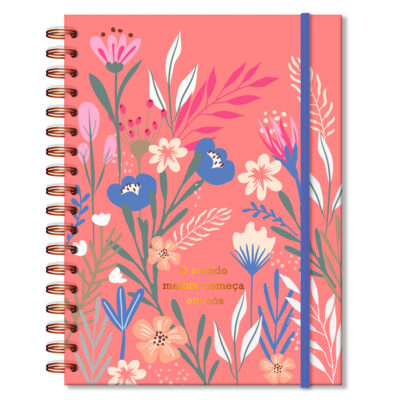 Caderno Folhas Removíveis Fina Ideia Primavera 16,5x23,2cm 80 folhas 90g/m² capa dura