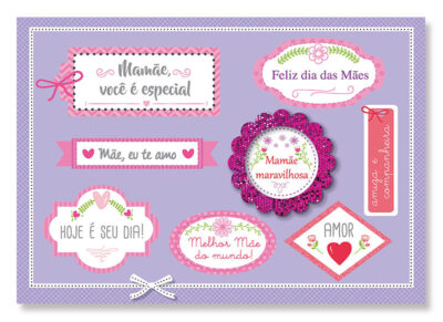 Cartão Mix Mãe Tags Fina Ideia 11x15,5cm com envelope