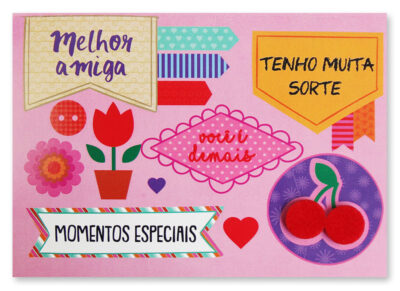 Cartão Mix Amigas Cereja Fina Ideia 11x15,5cm com envelope