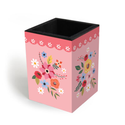 Porta-lápis Fina Ideia Buquê 7x7x10cm em MDF