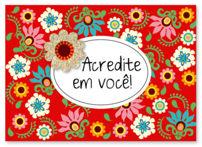 Cartão Mix Felicitações Acredite Fina Ideia 11x15,5cm com envelope