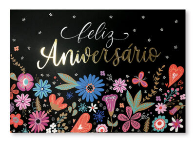 Cartão Essencial Feliz Aniversário Fina Ideia 11x15,5cm com envelope