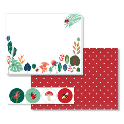 Alternative view of Kit Cartões Agradecimento - 8 unid. Love Garden folhagem