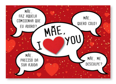 Cartão Mix Mãe Balões Frases Fina Ideia 11x15,5cm com envelope