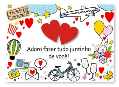 Cartão Mix Romântico Tudo Juntinho Fina Ideia 11x15,5cm com envelope