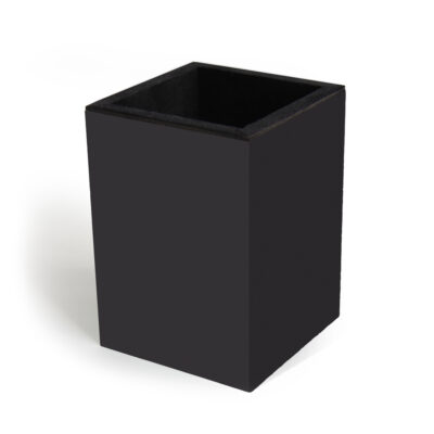 Porta-lápis Fina Ideia Liso Preto 7x7x10cm em MDF