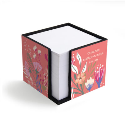 Porta-lembretes Fina Ideia Primavera 7,8x7,8cm em MDF