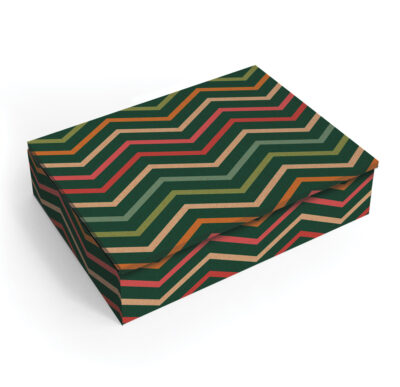 Porta-joias M Fina Ideia Kraft Zigzag 19x14x5,5cm em MDF
