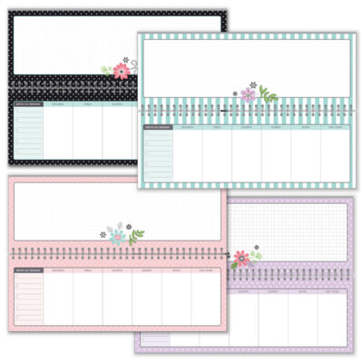 Alternative view of Planner Organizador Semanal Fina Ideia Poá 30×10,5cm 52 folhas capa dura