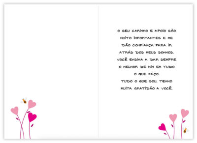 Alternative view of Cartão Artesanal Mãe Corações Abelhas Fina Ideia 11x15,5cm com envelope