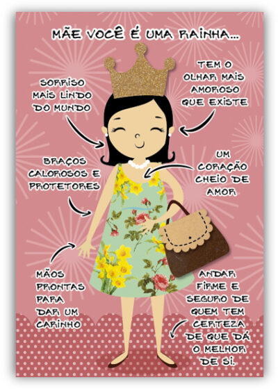 Cartão Artesanal Mãe Perfeita Fina Ideia 11x15,5cm com envelope