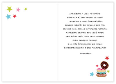 Alternative view of Cartão Artesanal Aniversário Donuts Fina Ideia 11x15,5cm com envelope