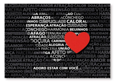 Cartão Mix Romântico Palavras Fina Ideia 11x15,5cm com envelope