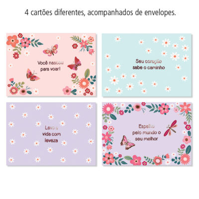 Alternative view of Kit Cartões Linha Essencial Borboletas Fina Ideia 11x15,5cm com 4 unid.