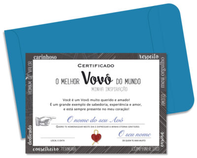 Alternative view of Cartão Certificado Melhor Avô Inspiração Fina Ideia 15x21cm com envelope