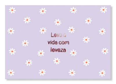 Cartão Essencial Felicitações Margaridas Lilás Fina Ideia 11x15,5cm com envelope