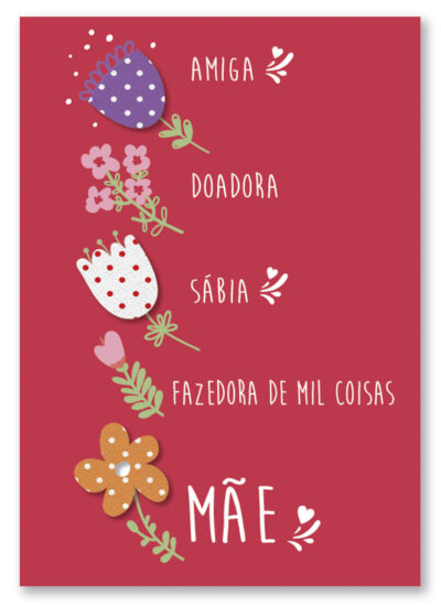 Cartão Artesanal Mãe Você É Fina Ideia 11x15,5cm com envelope