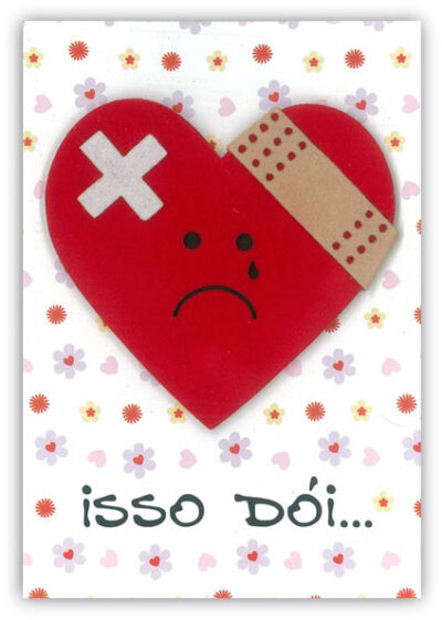 Cartão Artesanal Romântico Isso Dói Fina Ideia 11x15,5cm com envelope