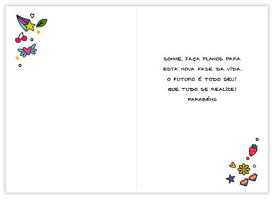 Alternative view of Cartão Artesanal 15 Anos Colorido Fina Ideia 11x15,5cm com envelope